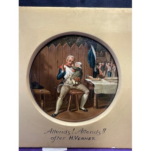 230B - 19th Century Miniature Oil on Board after Horace Vernet (30 June 1789 – 17 January 1863) 