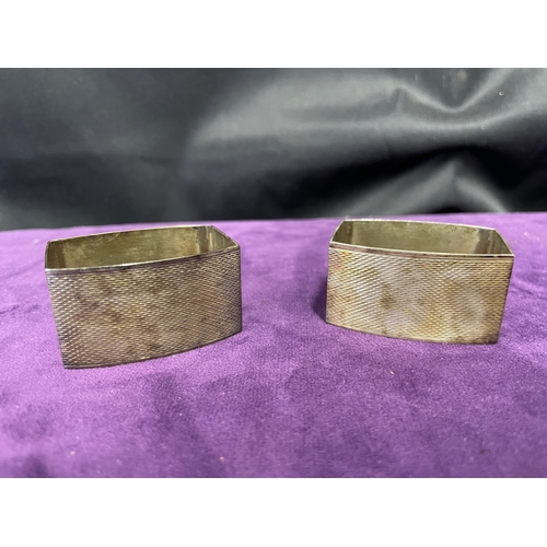 230F - Sterling Silver Napkin Rings Birmingham Harman Brothers 1951