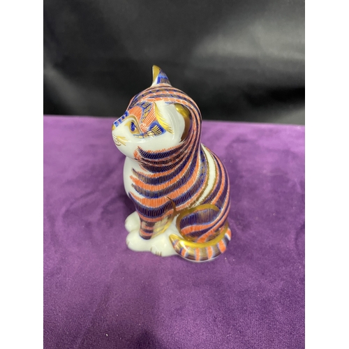 230G - Royal Crown Derby Cat LXII Gold Stopper