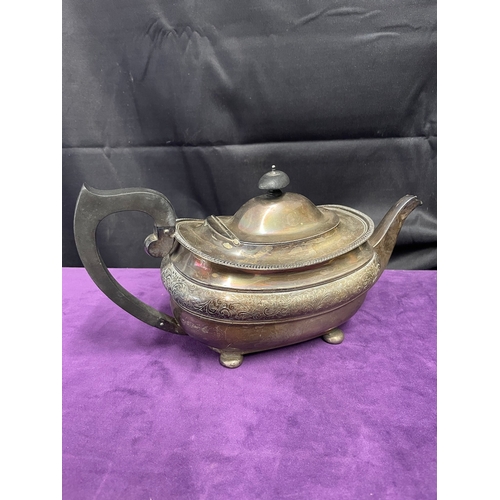 222A - Antique Sterling Silver Tea Pot 654g Birmingham S Blanckensee & Son Ltd 1923