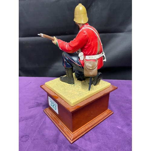 323 - Two Commemorative Danbury Mint Statues Rorkes Drift + WW1 Solider 