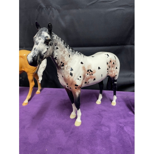 324 - 20th Century Beswick Appaloosa Stallion, Beswick Palamino, Beswick Black Foal + Beswick Clydesdale M... 