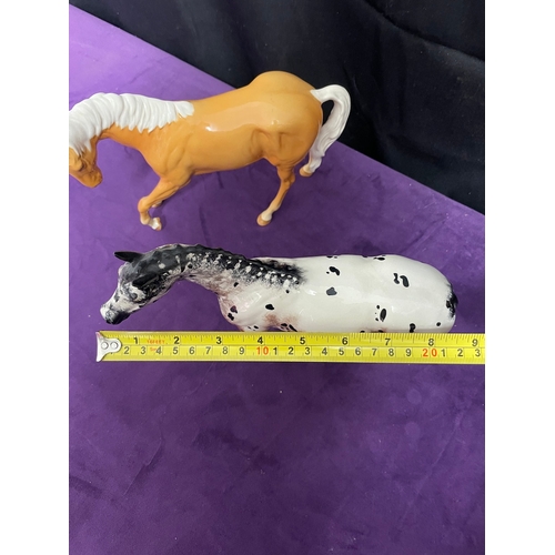 324 - 20th Century Beswick Appaloosa Stallion, Beswick Palamino, Beswick Black Foal + Beswick Clydesdale M... 