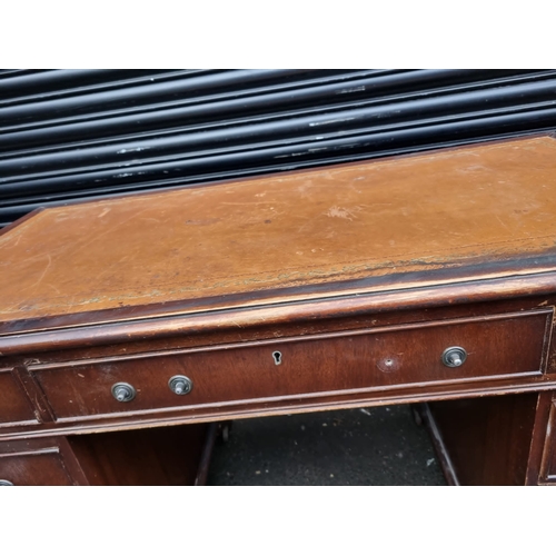 353 - Vintage Leather Top Desk - 120cm x 61cm x 77cm