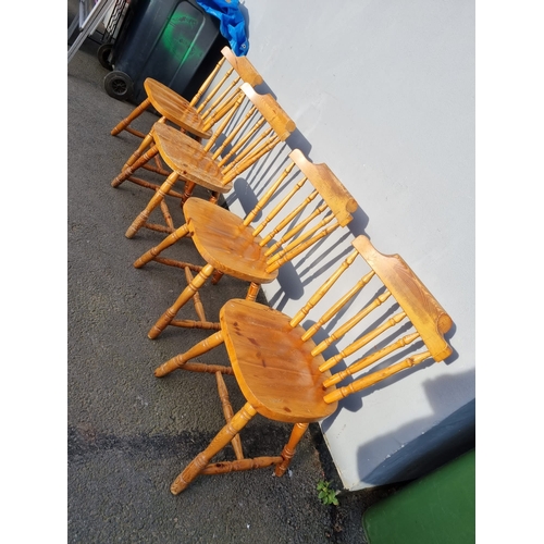 357 - Four Pine Kitchen Dining Chairs and table.