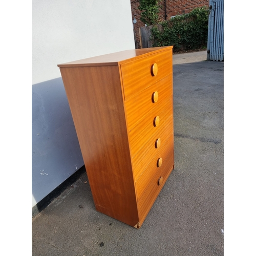 358 - Mid Century Teak chest of 6 Drawers - 40cm x 112cm x 74cm