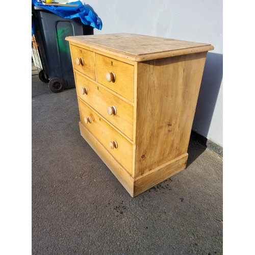 359 - Antique Pine 2 over 2 chest of drawers - 46cm x 78cm x 82cm