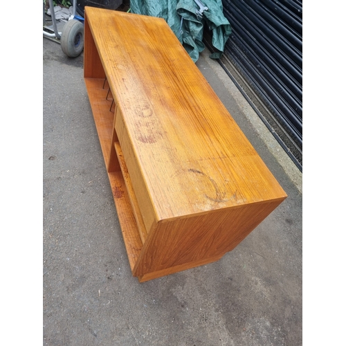 362 - Mid Century Teak Record Cabinet 131cm x 46cm