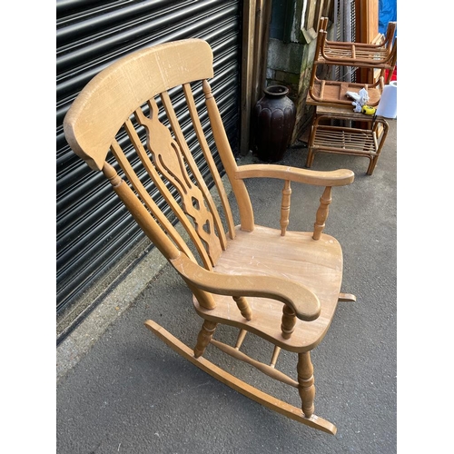 364 - Solid Pine Windsor Rocking Chair - 115cm x 60cm