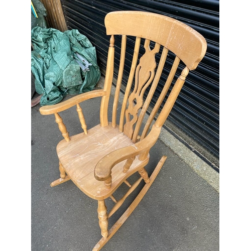 364 - Solid Pine Windsor Rocking Chair - 115cm x 60cm