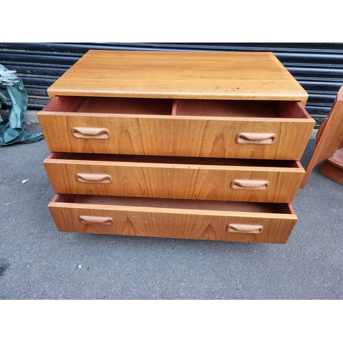 368 - Mid Century G Plan Teak Chest of Three Drawers + Corner Cupboard