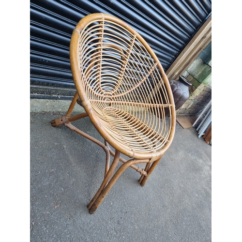 374 - Vintage 1970's Cane Saucer Chair - 75cm x 69cm