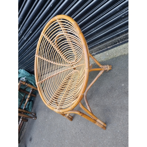 374 - Vintage 1970's Cane Saucer Chair - 75cm x 69cm