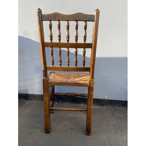 385 - Set of 8 Oak & Rush Dining Chairs