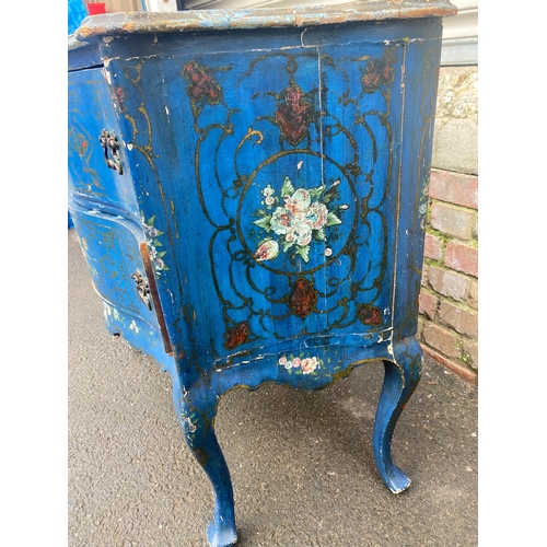 388 - Late 18th / Early 19th Century French Blue Painted Commode of Two Drawers