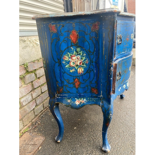 388 - Late 18th / Early 19th Century French Blue Painted Commode of Two Drawers