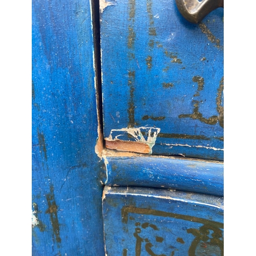 388 - Late 18th / Early 19th Century French Blue Painted Commode of Two Drawers