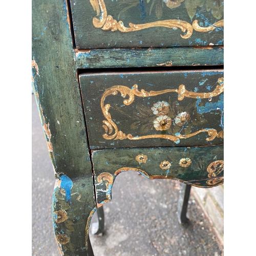 393 - 19th Century French Side Cabinet with Two Drawers Hand Painted Decoration