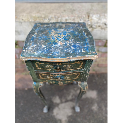 393 - 19th Century French Side Cabinet with Two Drawers Hand Painted Decoration