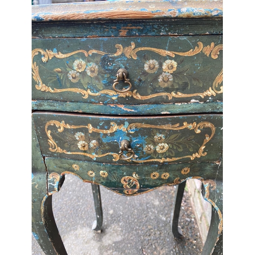 393 - 19th Century French Side Cabinet with Two Drawers Hand Painted Decoration