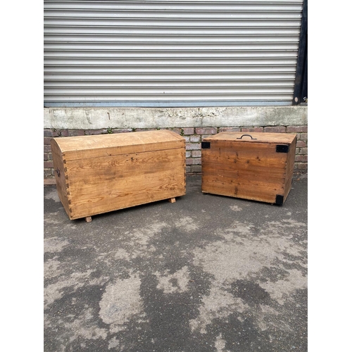 399 - Two Antique Pine Trunks