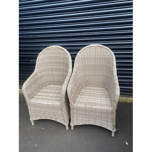 400 - A Pair of Modern Rattan Conservatory Chairs