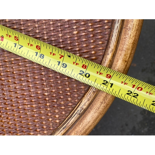 405 - Vintage Bamboo Cabinet + Matching Side Table