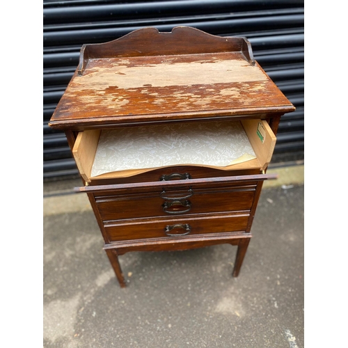 407 - 19th Century Games Table + Antique Mahogany Sheet Music Cabinet A/F