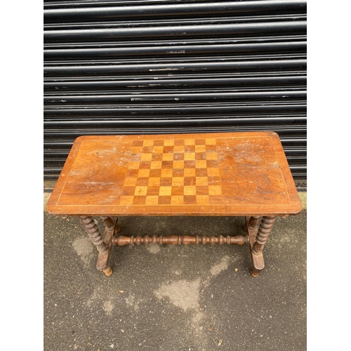 407 - 19th Century Games Table + Antique Mahogany Sheet Music Cabinet A/F