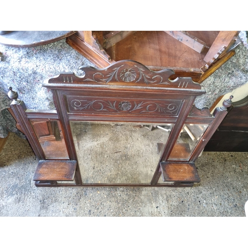 417 - Antique Over Mantle Mirror - 93cm x 107cm