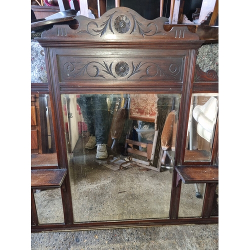 417 - Antique Over Mantle Mirror - 93cm x 107cm