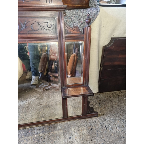 417 - Antique Over Mantle Mirror - 93cm x 107cm