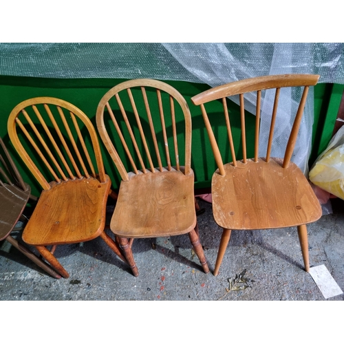 418 - Odd Ercol & Danish Farstrup Dining Chairs