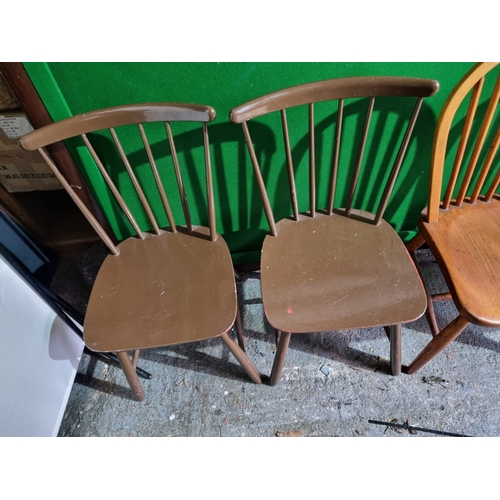 418 - Odd Ercol & Danish Farstrup Dining Chairs