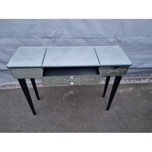 427 - Modern Mirrored Console Table with Draw - 100cm x 76cm x 33cm