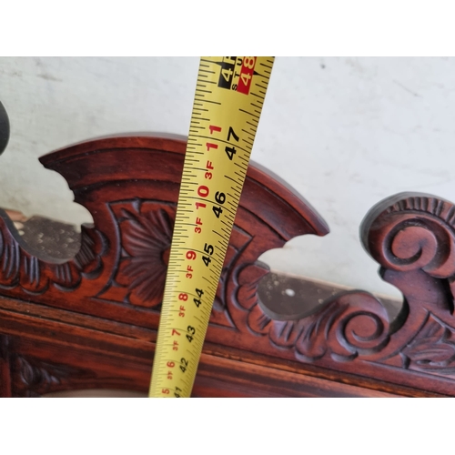 430 - Antique Victorian Mahogany Mantle Wall Overmantle Mirror 47