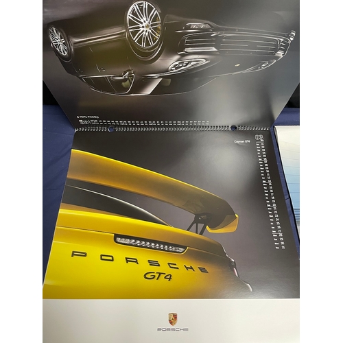 444 - Two Genuine Porsche Calendars Details 2016 + Race Lab 2018 with metal Token for Each