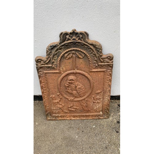 449 - Vintage Cast Iron Fire Back Plate