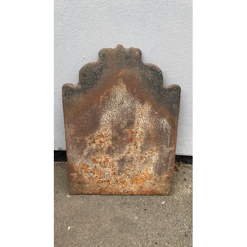 449 - Vintage Cast Iron Fire Back Plate