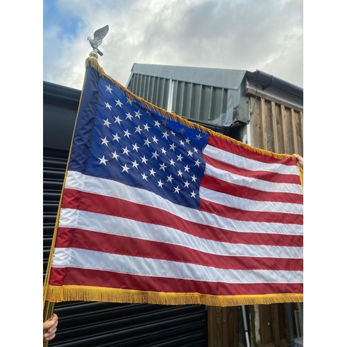 455 - Large Good quality American Flag on Eagle Flag Pole