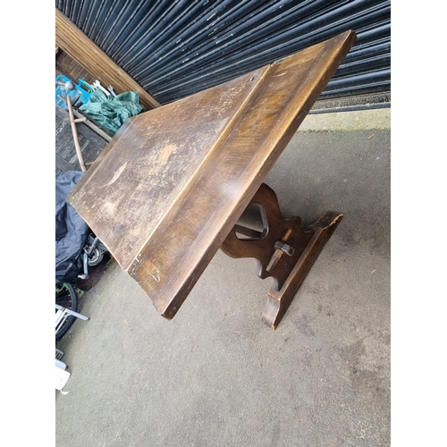 456 - Vintage Oak Extendable Dining Table