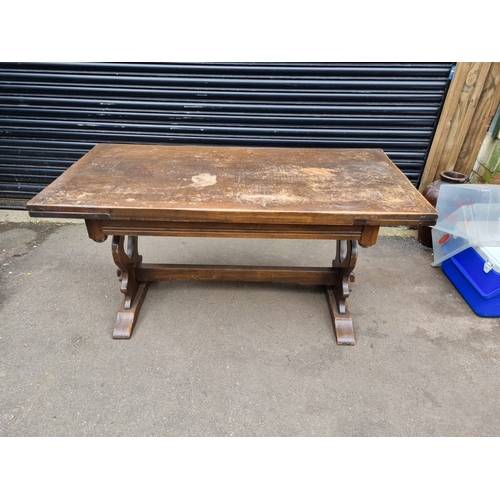 456 - Vintage Oak Extendable Dining Table