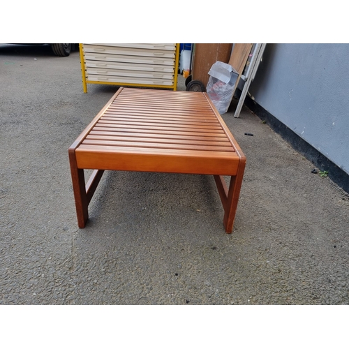 342C - Mid Century Teak Slated Coffee Table