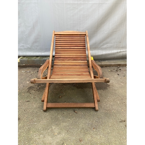 465 - Teak Garden sun lounger.