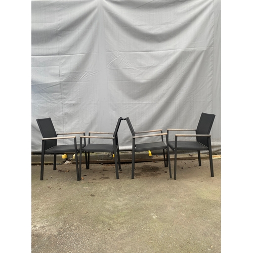 472 - Set of four Barlow Tyrie Garden chairs