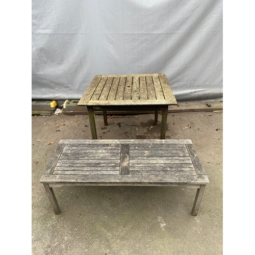 474 - Two Teak garden tables (Assorted)

Larger table - 36