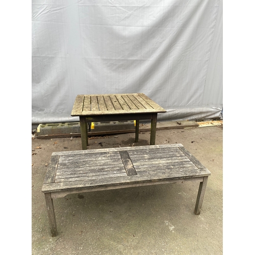 474 - Two Teak garden tables (Assorted)

Larger table - 36