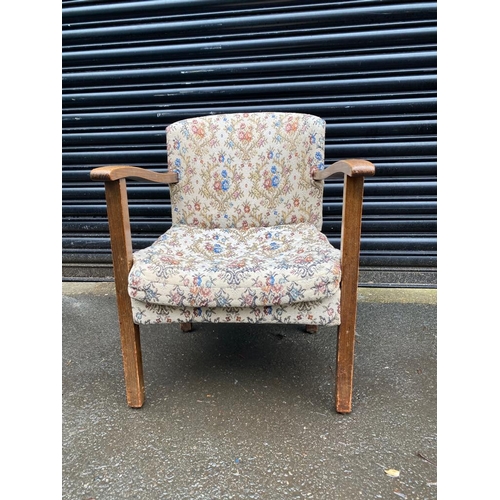 291 - Small fabric armchair.