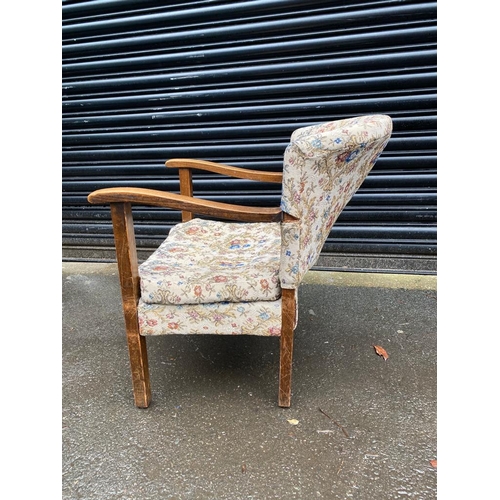 291 - Small fabric armchair.