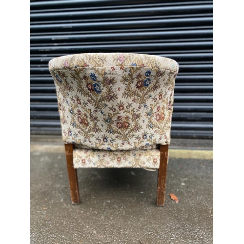 291 - Small fabric armchair.